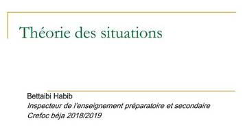 Théorie des situations didactiques