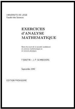 EXERCICES d’ANALYSE MATHEMATIQUE