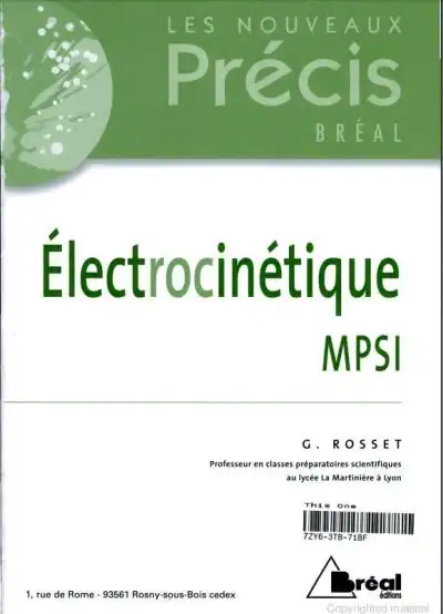 Precis Électrocinétique MPSI