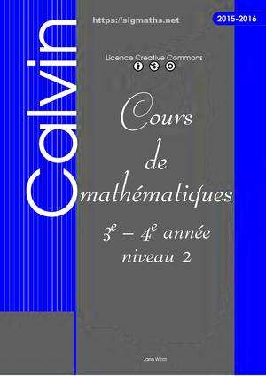 Cours de Mathématiques 3e - 4e année niveau 2