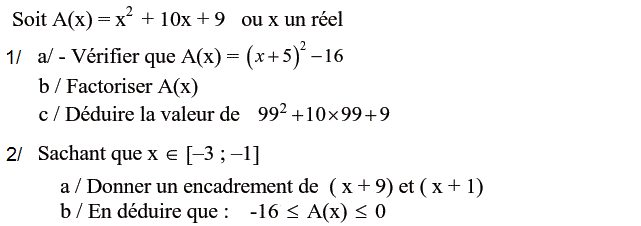Activités algébriques: Exercice 39
