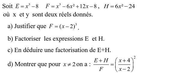 Activités algébriques: Exercice 32