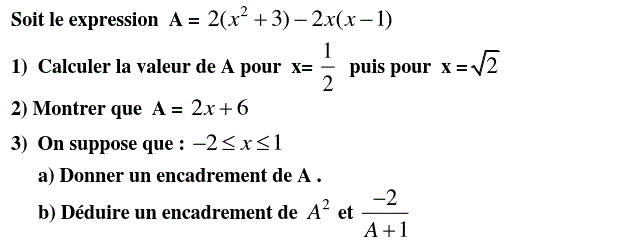 Activités algébriques: Exercice 51