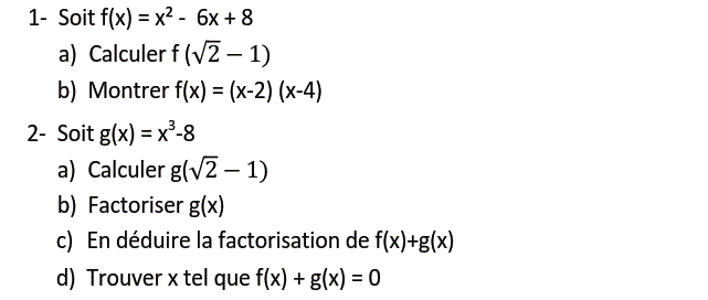 Activités algébriques: Exercice 49