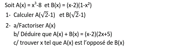 Activités algébriques: Exercice 48