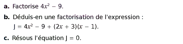 Activités algébriques: Exercice 20