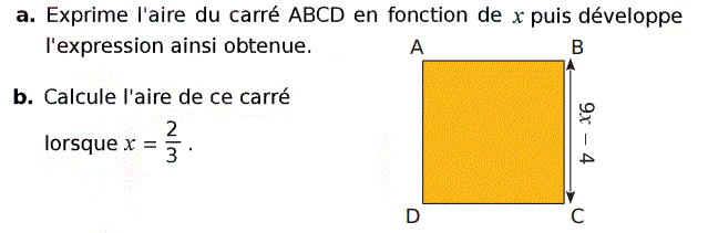 Activités algébriques: Exercice 16