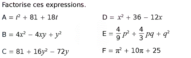 Activités algébriques: Exercice 31