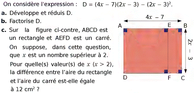 Activités algébriques: Exercice 69