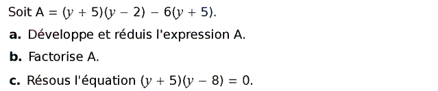 Activités algébriques: Exercice 8