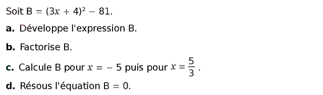 Activités algébriques: Exercice 27