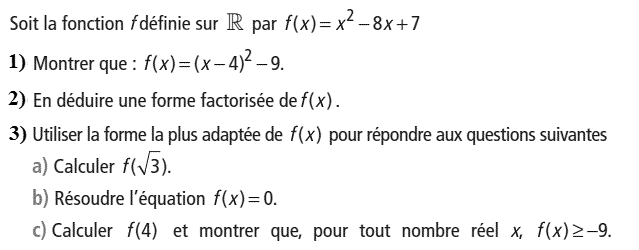 Activités algébriques: Exercice 26