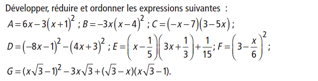 Activités algébriques: Exercice 2