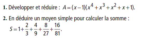 Activités algébriques: Exercice 15