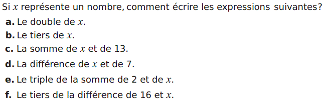 Activités algébriques: Exercice 25