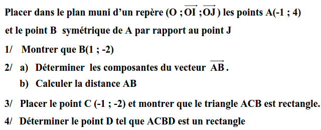 Activités dans un repere: Exercice 27