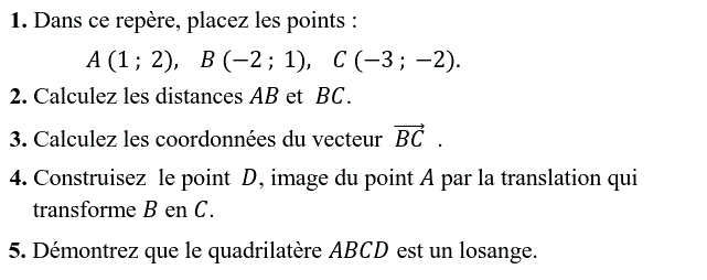 Activités dans un repere: Exercice 23