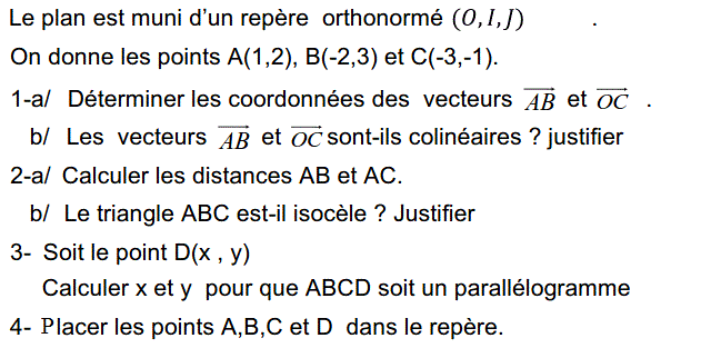 Activités dans un repere: Exercice 33