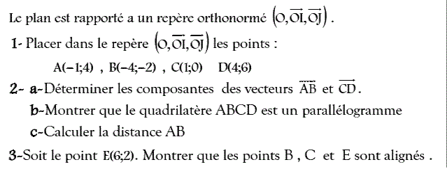 Activités dans un repere: Exercice 31
