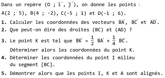 Activités dans un repere: Exercice 13