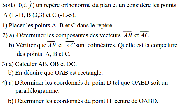 Activités dans un repere: Exercice 49