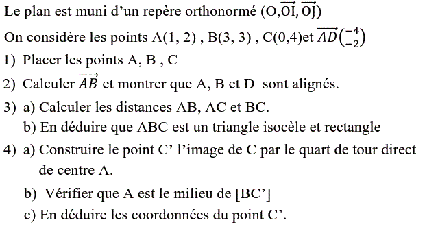 Activités dans un repere: Exercice 40