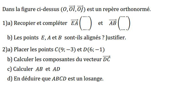 Activités dans un repere: Exercice 15