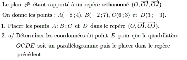 Activités dans un repere: Exercice 56