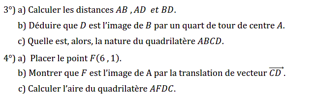 Activités dans un repere: Exercice 45