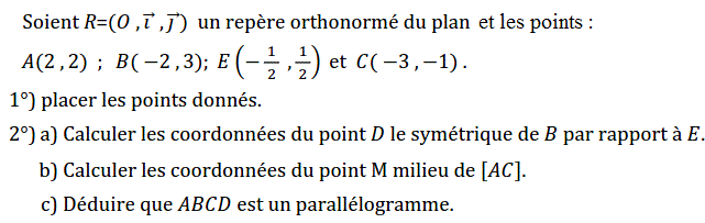 Activités dans un repere: Exercice 45