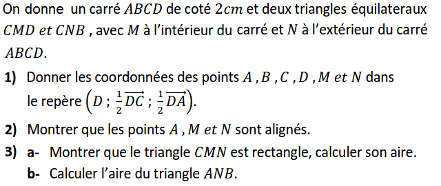 Activités dans un repere: Exercice 36
