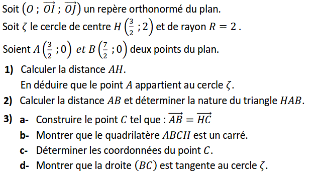 Activités dans un repere: Exercice 41