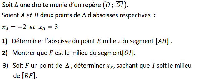 Activités dans un repere: Exercice 7
