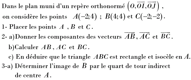 Activités dans un repere: Exercice 54