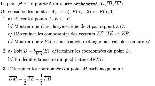 Activités dans un repere: Exercice 35