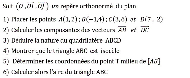 Activités dans un repere: Exercice 23