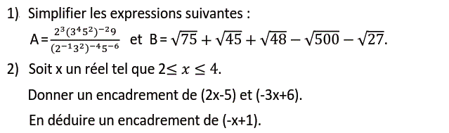 Activités numériques II: Exercice 107