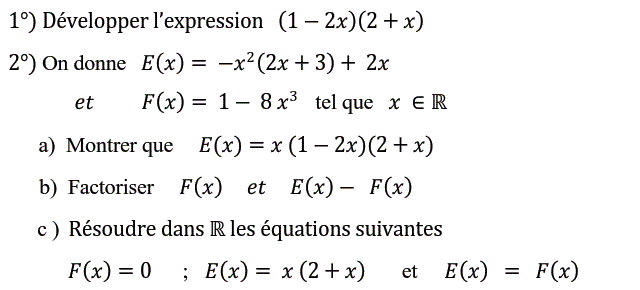 Equations et inéquations: Exercice 34