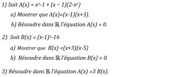 Equations et inéquations: Exercice 42
