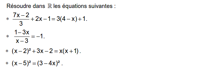 Equations et inéquations: Exercice 39