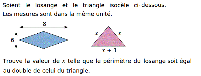 Equations et inéquations: Exercice 77