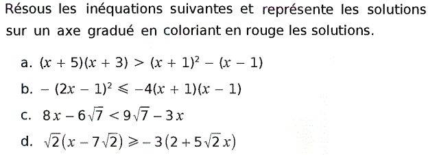 Equations et inéquations: Exercice 65