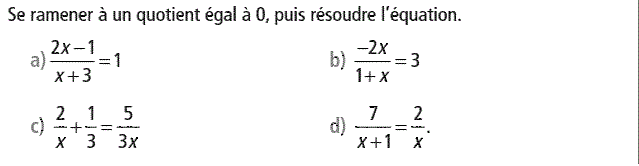 Equations et inéquations: Exercice 3