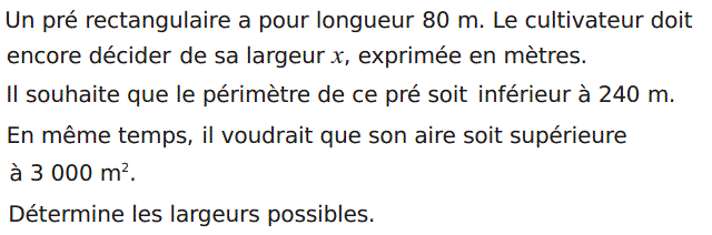 Equations et inéquations: Exercice 49