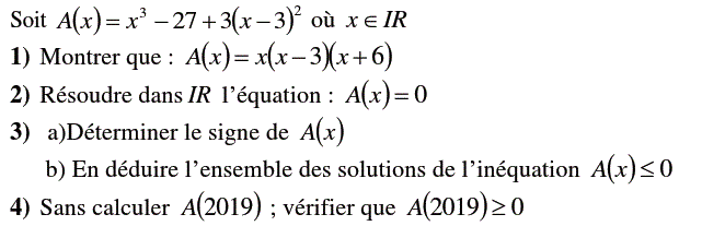 Equations et inéquations: Exercice 29