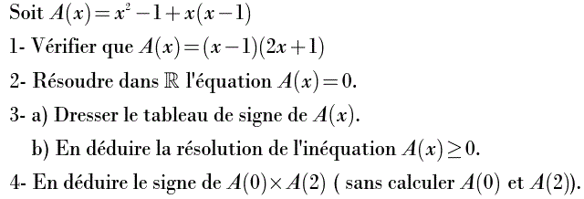 Equations et inéquations: Exercice 30