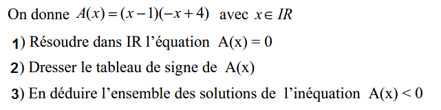 Equations et inéquations: Exercice 29