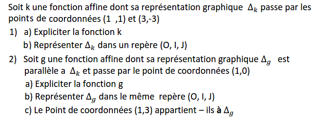 Fonctions affines: Exercice 38