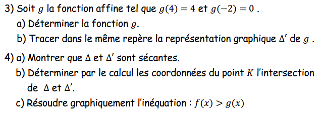 Fonctions affines: Exercice 40
