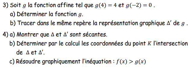 Fonctions affines: Exercice 37